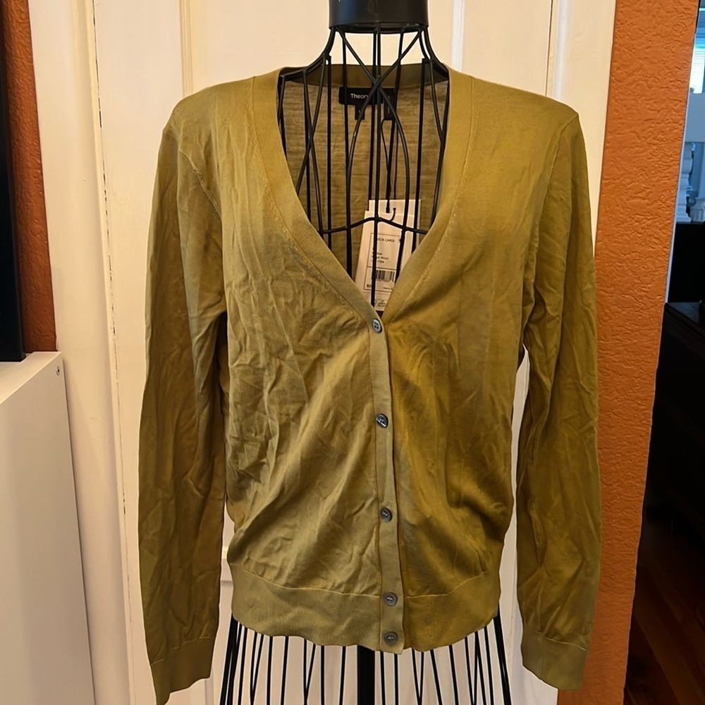 NWT Theory V-neck Wool-blend Cardigan-Size L